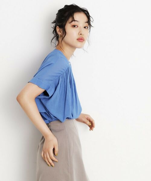 THE SHOP TK / ザ ショップ ティーケー シャツ・ブラウス | 麻調シアーフリルギャザーブラウス【洗える】 | 詳細9