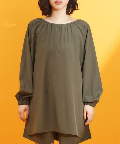 THE SHOP TK / ザ ショップ ティーケー シャツ・ブラウス | 【mizugiwa/ラッシュガード】ギャザーチュニック/前後2WAY/セットアップ可/接触冷感/UV/洗濯機OK | 詳細14