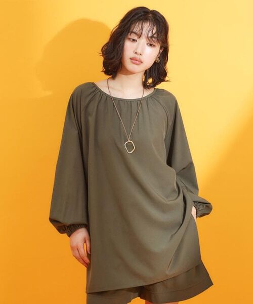 THE SHOP TK / ザ ショップ ティーケー シャツ・ブラウス | 【mizugiwa/ラッシュガード】ギャザーチュニック/前後2WAY/セットアップ可/接触冷感/UV/洗濯機OK | 詳細7