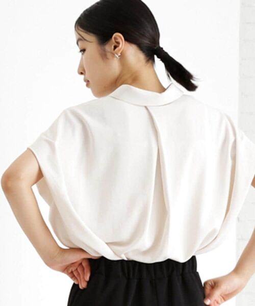 THE SHOP TK / ザ ショップ ティーケー シャツ・ブラウス | コットンライクブラウス【接触冷感/洗濯機OK/UV/セットアップ可】 | 詳細1