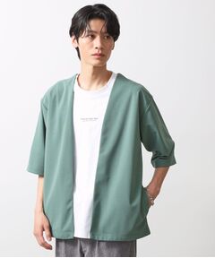 THE SHOP TK / ザ ショップ ティーケー カーディガン・ボレロ | 梨地アンサンブルカーディガン　五分袖カーディガン＋半袖Tシャツセット/マシンウォッシャブル