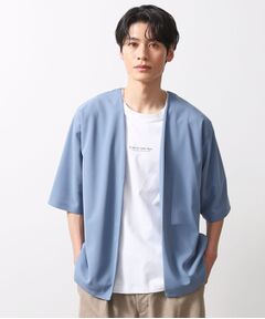 THE SHOP TK / ザ ショップ ティーケー カーディガン・ボレロ | 梨地アンサンブルカーディガン　五分袖カーディガン＋半袖Tシャツセット/マシンウォッシャブル