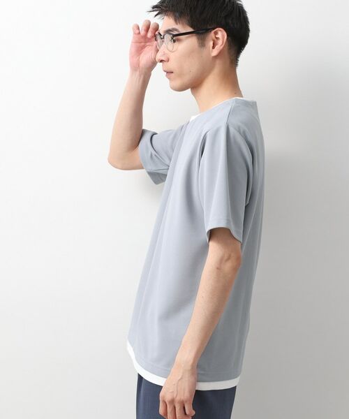 THE SHOP TK / ザ ショップ ティーケー Tシャツ | ツイルキーネック半袖Tシャツ 【接触冷感/洗濯機OK】 | 詳細10