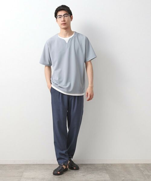 THE SHOP TK / ザ ショップ ティーケー Tシャツ | ツイルキーネック半袖Tシャツ 【接触冷感/洗濯機OK】 | 詳細11