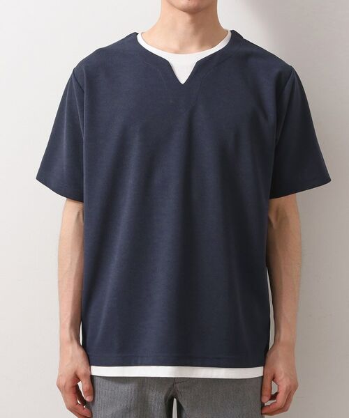 THE SHOP TK / ザ ショップ ティーケー Tシャツ | ツイルキーネック半袖Tシャツ 【接触冷感/洗濯機OK】 | 詳細17