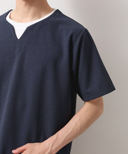 THE SHOP TK / ザ ショップ ティーケー Tシャツ | ツイルキーネック半袖Tシャツ 【接触冷感/洗濯機OK】 | 詳細21