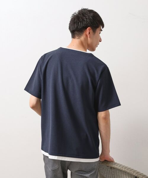 THE SHOP TK / ザ ショップ ティーケー Tシャツ | ツイルキーネック半袖Tシャツ 【接触冷感/洗濯機OK】 | 詳細6