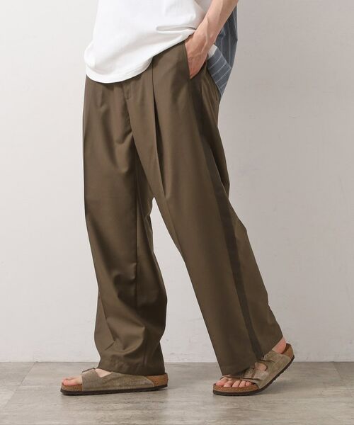 THE SHOP TK / ザ ショップ ティーケー パンツ | TRワイド側章パンツ（ブラウン(044)）