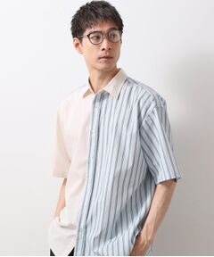 THE SHOP TK / ザ ショップ ティーケー シャツ・ブラウス | ブロードパネルストライプ半袖シャツ 洗濯機OK／サスティナブル素材