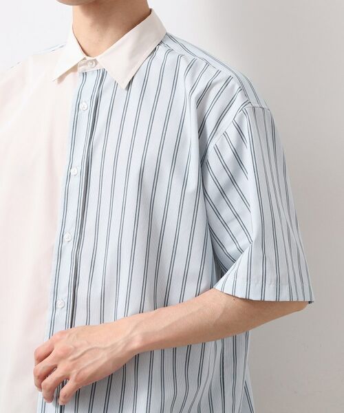 THE SHOP TK / ザ ショップ ティーケー シャツ・ブラウス | ブロードパネルストライプ半袖シャツ 洗濯機OK／サスティナブル素材 | 詳細13