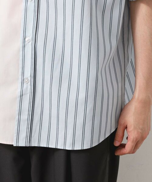 THE SHOP TK / ザ ショップ ティーケー シャツ・ブラウス | ブロードパネルストライプ半袖シャツ 洗濯機OK／サスティナブル素材 | 詳細14