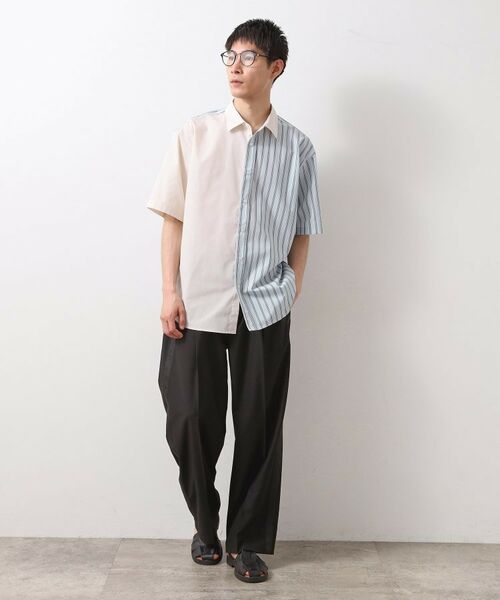 THE SHOP TK / ザ ショップ ティーケー シャツ・ブラウス | ブロードパネルストライプ半袖シャツ 洗濯機OK／サスティナブル素材 | 詳細3