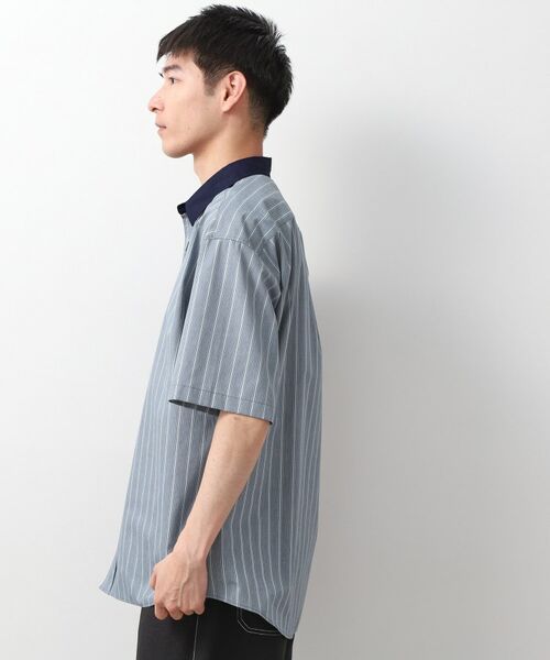 THE SHOP TK / ザ ショップ ティーケー シャツ・ブラウス | ブロードパネルストライプ半袖シャツ 洗濯機OK／サスティナブル素材 | 詳細5