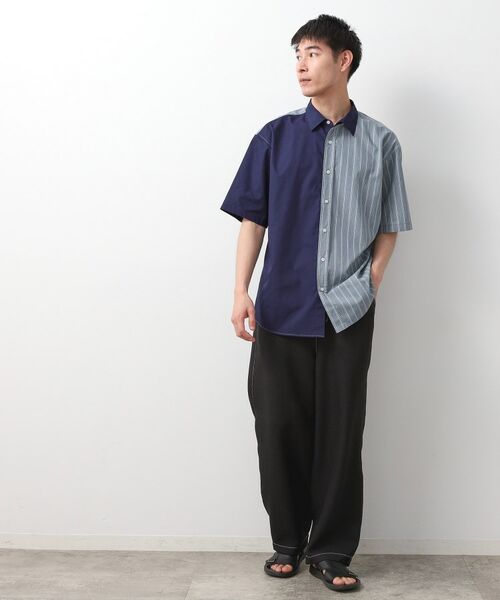 THE SHOP TK / ザ ショップ ティーケー シャツ・ブラウス | ブロードパネルストライプ半袖シャツ 洗濯機OK／サスティナブル素材 | 詳細7