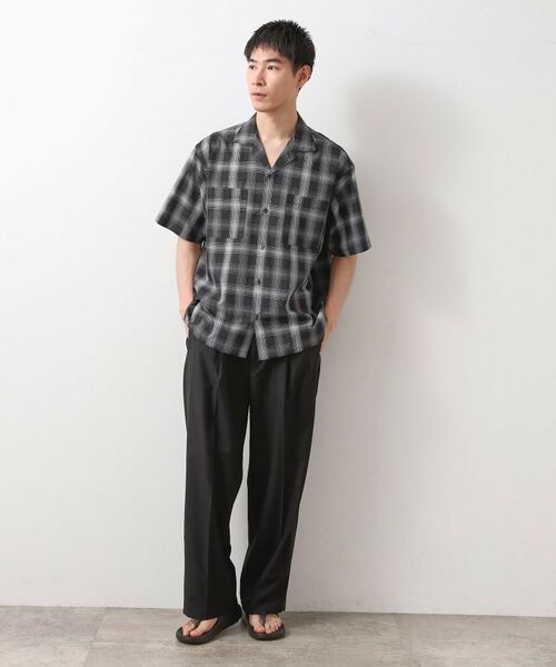 THE SHOP TK / ザ ショップ ティーケー シャツ・ブラウス | オンブレチェック半袖シャツ 洗濯機OK | 詳細3