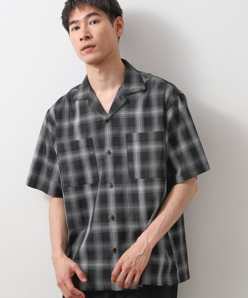 THE SHOP TK/ザ ショップ ティーケー オンブレチェック半袖シャツ 洗濯機OK ブラック(219) 03(L) THE SHOP TK/ザ ショップ ティーケー オンブレチェック半袖シャツ 洗濯機OK ブラック(219) 03(L)