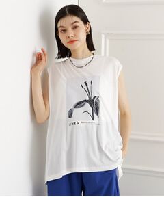 THE SHOP TK / ザ ショップ ティーケー Tシャツ | 異素材切替フォトプリントTシャツ【洗える】