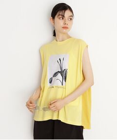 THE SHOP TK / ザ ショップ ティーケー Tシャツ | 異素材切替フォトプリントTシャツ【洗える】