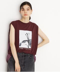 THE SHOP TK / ザ ショップ ティーケー Tシャツ | 異素材切替フォトプリントTシャツ【洗える】