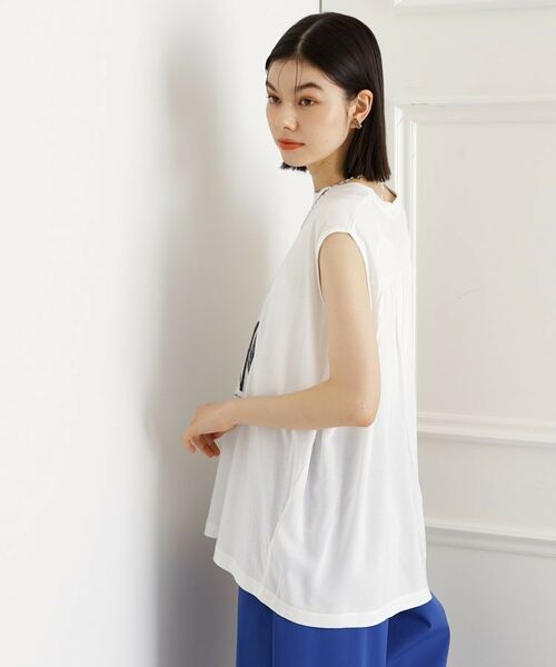 THE SHOP TK / ザ ショップ ティーケー Tシャツ | 異素材切替フォトプリントTシャツ【洗える】 | 詳細1