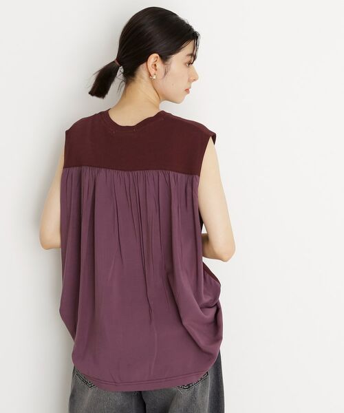 THE SHOP TK / ザ ショップ ティーケー Tシャツ | 異素材切替フォトプリントTシャツ【洗える】 | 詳細10