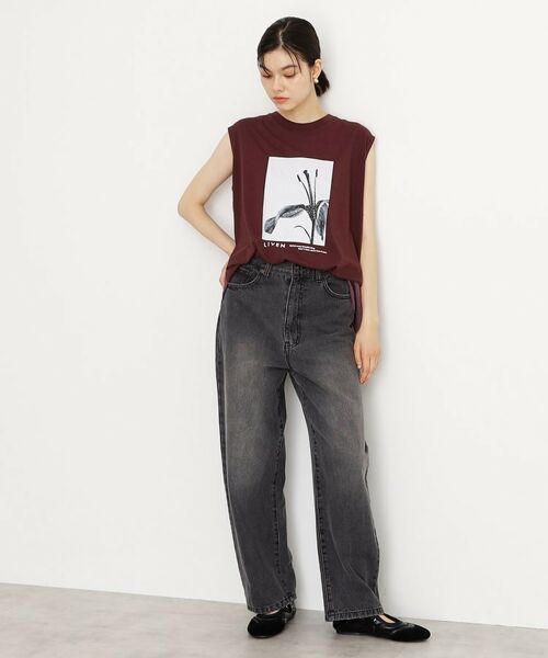 THE SHOP TK / ザ ショップ ティーケー Tシャツ | 異素材切替フォトプリントTシャツ【洗える】 | 詳細11