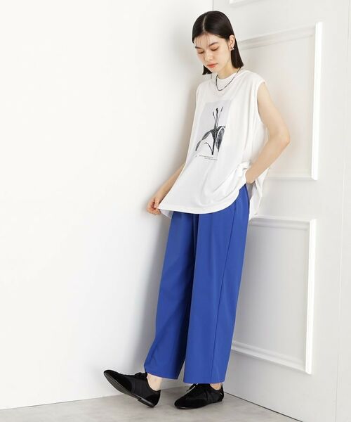 THE SHOP TK / ザ ショップ ティーケー Tシャツ | 異素材切替フォトプリントTシャツ【洗える】 | 詳細3