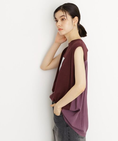 THE SHOP TK / ザ ショップ ティーケー Tシャツ | 異素材切替フォトプリントTシャツ【洗える】 | 詳細9