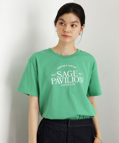 THE SHOP TK / ザ ショップ ティーケー Tシャツ | カレッジ&フォトプリントTシャツ【洗濯機OK】(グリーン(022))