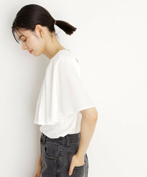 THE SHOP TK / ザ ショップ ティーケー カットソー | アシメケープ風プルオーバー【接触冷感/洗濯機OK】 | 詳細1