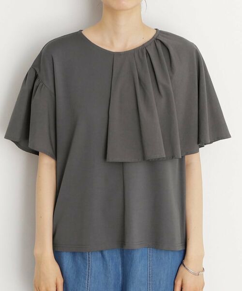 THE SHOP TK / ザ ショップ ティーケー カットソー | アシメケープ風プルオーバー【接触冷感/洗濯機OK】 | 詳細13