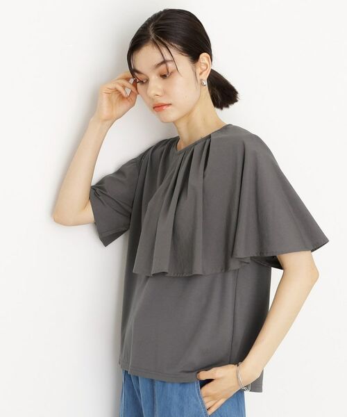 THE SHOP TK / ザ ショップ ティーケー カットソー | アシメケープ風プルオーバー【接触冷感/洗濯機OK】 | 詳細5