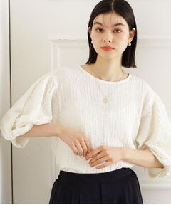 THE SHOP TK / ザ ショップ ティーケー カットソー | 【人気デザイン再入荷】ポコポコ袖タックプルオーバー/体型カバー/洗濯機OK
