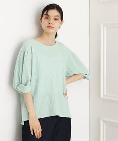 THE SHOP TK / ザ ショップ ティーケー カットソー | 【人気デザイン再入荷】ポコポコ袖タックプルオーバー/体型カバー/洗濯機OK