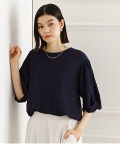 THE SHOP TK / ザ ショップ ティーケー カットソー | 【人気デザイン再入荷】ポコポコ袖タックプルオーバー/体型カバー/洗濯機OK