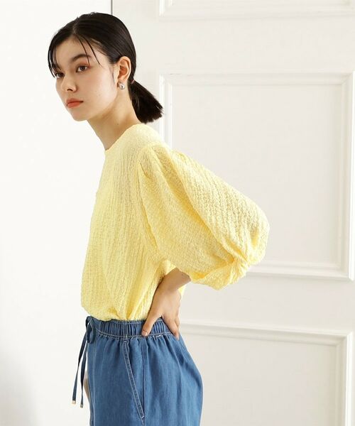 THE SHOP TK / ザ ショップ ティーケー カットソー | 【人気デザイン再入荷】ポコポコ袖タックプルオーバー/体型カバー/洗濯機OK | 詳細10