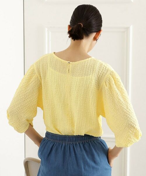 THE SHOP TK / ザ ショップ ティーケー カットソー | 【人気デザイン再入荷】ポコポコ袖タックプルオーバー/体型カバー/洗濯機OK | 詳細11