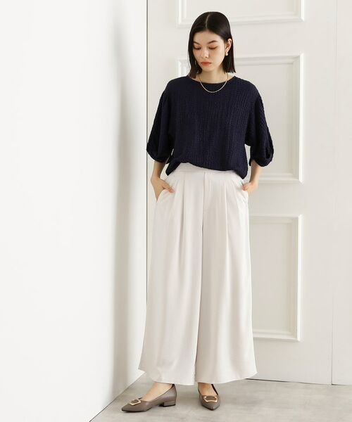 THE SHOP TK / ザ ショップ ティーケー カットソー | 【人気デザイン再入荷】ポコポコ袖タックプルオーバー/体型カバー/洗濯機OK | 詳細16