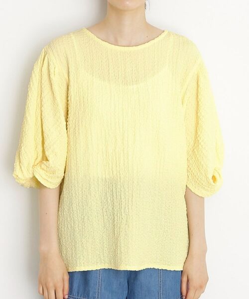 THE SHOP TK / ザ ショップ ティーケー カットソー | 【人気デザイン再入荷】ポコポコ袖タックプルオーバー/体型カバー/洗濯機OK | 詳細18