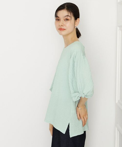 THE SHOP TK / ザ ショップ ティーケー カットソー | 【人気デザイン再入荷】ポコポコ袖タックプルオーバー/体型カバー/洗濯機OK | 詳細6