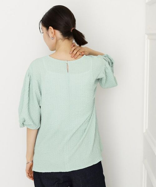 THE SHOP TK / ザ ショップ ティーケー カットソー | 【人気デザイン再入荷】ポコポコ袖タックプルオーバー/体型カバー/洗濯機OK | 詳細7