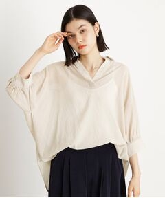 THE SHOP TK / ザ ショップ ティーケー シャツ・ブラウス | 後ろギャザーシアーシャツ【体型カバー／洗える】