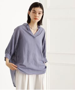 THE SHOP TK / ザ ショップ ティーケー シャツ・ブラウス | 後ろギャザーシアーシャツ【体型カバー／洗える】