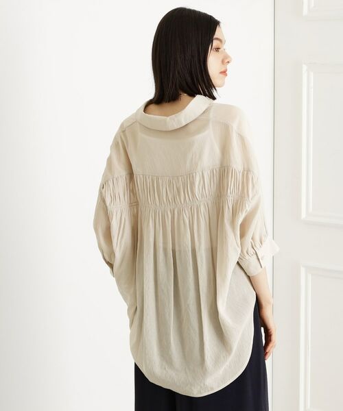 THE SHOP TK / ザ ショップ ティーケー シャツ・ブラウス | 後ろギャザーシアーシャツ【体型カバー／洗える】 | 詳細1