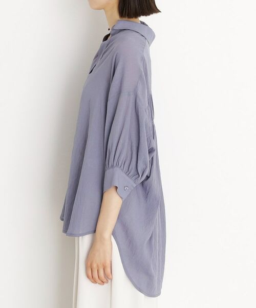 THE SHOP TK / ザ ショップ ティーケー シャツ・ブラウス | 後ろギャザーシアーシャツ【体型カバー／洗える】 | 詳細14