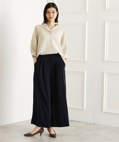 THE SHOP TK / ザ ショップ ティーケー シャツ・ブラウス | 後ろギャザーシアーシャツ【体型カバー／洗える】 | 詳細2