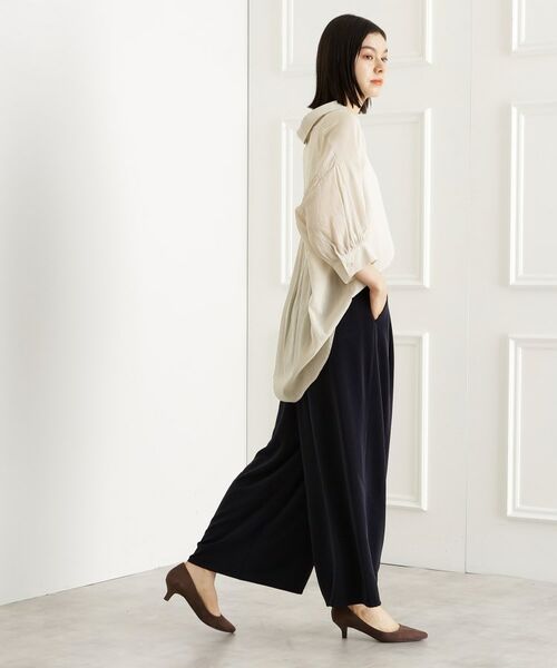THE SHOP TK / ザ ショップ ティーケー シャツ・ブラウス | 後ろギャザーシアーシャツ【体型カバー／洗える】 | 詳細3