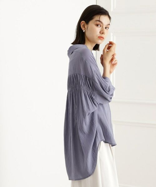 THE SHOP TK / ザ ショップ ティーケー シャツ・ブラウス | 後ろギャザーシアーシャツ【体型カバー／洗える】 | 詳細9