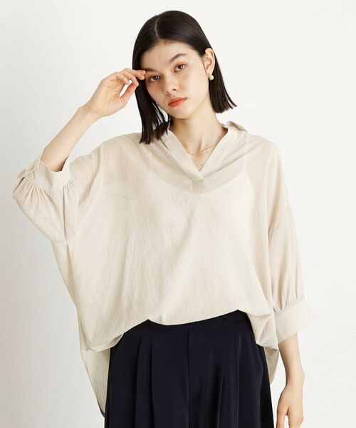 THE SHOP TK/ザ ショップ ティーケー 後ろギャザーシアーシャツ【体型カバー/洗える】 アイボリー(004) 99(FREE) THE SHOP TK/ザ ショップ ティーケー 後ろギャザーシアーシャツ【体型カバー/洗える】 アイボリー(004) 99(FREE)
