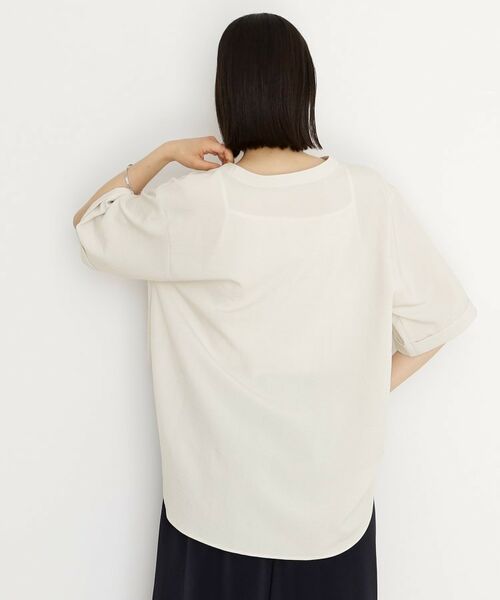 THE SHOP TK / ザ ショップ ティーケー シャツ・ブラウス | 【秋色入荷/インしなくても決まる】ダブルポケット5分袖シャツ/体型カバー／洗濯機OK | 詳細3